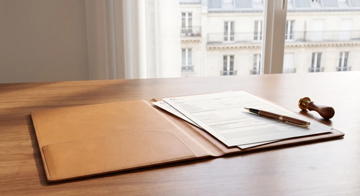 Deux professionnels en tenue d'affaires analysent des données financières dans un bureau moderne